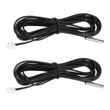 2X 2M NTC Thermistor Temperaturfuehler Wasserdichte Sonde Draht 10K 1% 3950 Schwarz