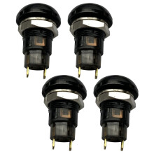 4X Ein-Aus-Verriegelung Wasserdichter 12-mm-Druckschalter SPST 2A IP67, Schwarz
