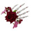 Blume Skelett Hände Haar Clips Schädel Knochen Form-Rot 1