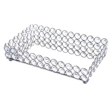 Kristal Rechthoek Cosmetische Lade Sieraden Trinket Organizer Spiegel Decoratieve Lade Parfum Huidverzorging Organizer (Zilver)