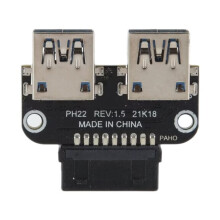 20Pin to Dual USB3.0 Adapter Connverter Desktop Motherboard 19 Pin/20P Header to 2 USB a Female Connector,PH22