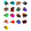 100 Stück Bastelgefieder mit Regenbogendetails,-Orange 2