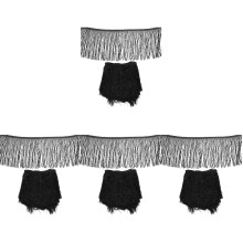 4Rolls Black Delicate Dress Fabric Tassel for Kids Hair and Clothing