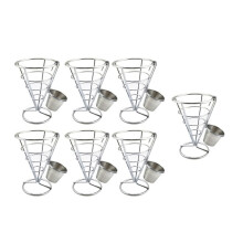French Fries Basket Single French Fries Rack 7 Pieces of French Fries Cups Fried Chicken Cooked Food Display Stand