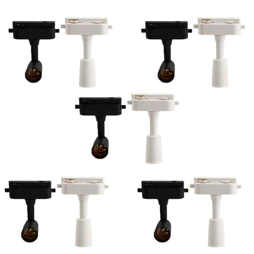 Adjustable  Track Light Black and White Single Phase Bulb Replaceable Plastic Track Light DIY Accessories