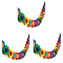 3X Ghirlanda di Carta Ornamento, Bandiera Messicana Ibisco Ghirlanda Bandiera Tropicale Luau Decorazione