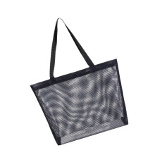 Portable Mesh Beach Bag Single Shoulder Handheld Travel-Black L
