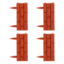 4Pcs Stone Plant Support Stake Outdoor Edging-Burgundy