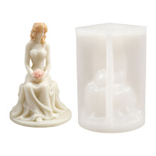 Bride Shape Silicone Candle Molds for Candle Making Wedding Cake