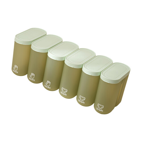 6PCS Breathable Dustproof Clothes Organizers Boxes-mint green