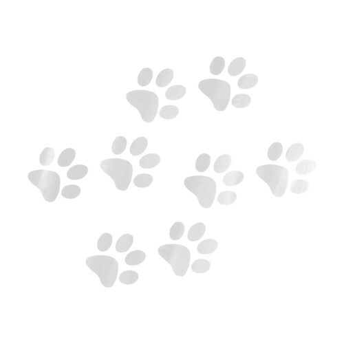 8PCS Reflective Cats Paws Stickers with Strong Adhesive-White