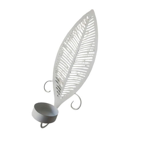 Traditional Metal Wall Mounted Candle Support Ideal For-White