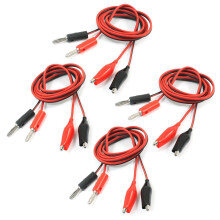 8 Stueck Krokodilklemme Bananenstecker Multimeter Messleitungen Schwarz Rot 1M