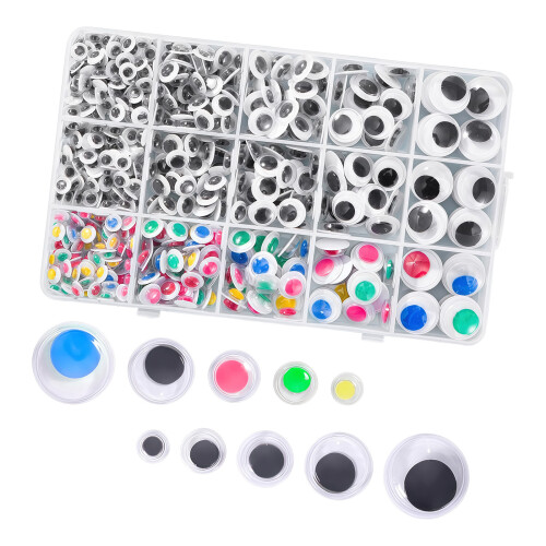 Creative DIY Doll Moveable Eyes Craft Kits With 15 Type 750Pcs