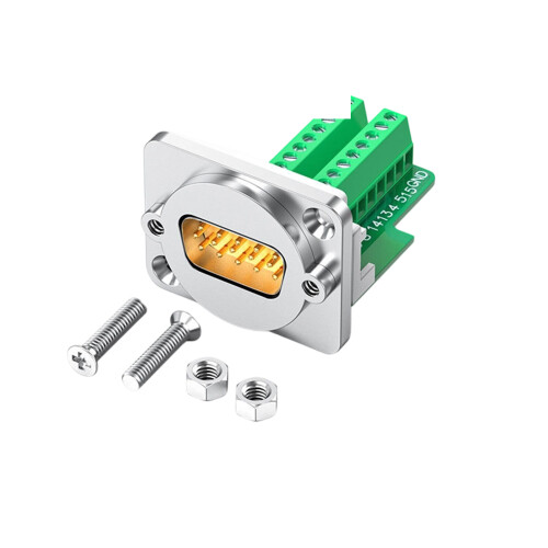 DB9Pin VGA Connector Module Soldered-Silver HDB15 pinmale
