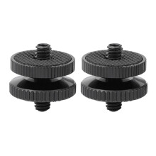 2Pcs 1/4Inch Thread Adapter Screw Male to Male For Camera-Black