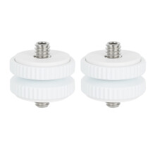 2Pcs 1/4Inch Thread Adapter Screw Male to Male For Camera-White