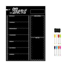 A3 Lavagna Magnetica per Frigorifero Da Cucina Frigorifero Multiuso Calendario Settimanale con Lavagna Bianca per La Pianificazione Dei Menu con 8