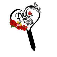 Unique Heart Memorial laque For Outdoor Grave Decoratio-Father