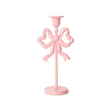 Candle Stick Holders,Iron Black Candlestick Holders-Pink L