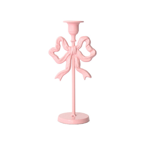Candle Stick Holders,Iron Black Candlestick Holders-Pink L