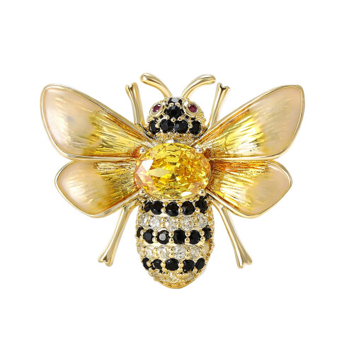 Charming Honeybee Shaped Pin In Polished Copper Unique Bees