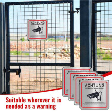 Videobewakingsbord, Videobewaking Privé-Eigendom, 15 X 15 cm Metalen Waarschuwingsvideobewakingsbord 8pack