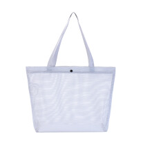 Portable Mesh Beach Bag Single Shoulder Handheld Travel-Gray L