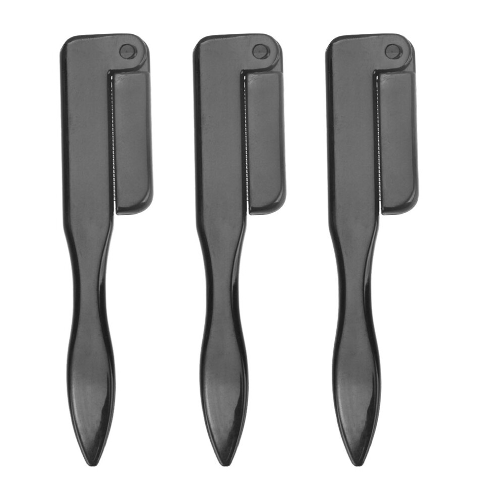Iplusmile Black 3Pcs Foldable Eyebrow And Eyelash Combs Stainless Steel Brush