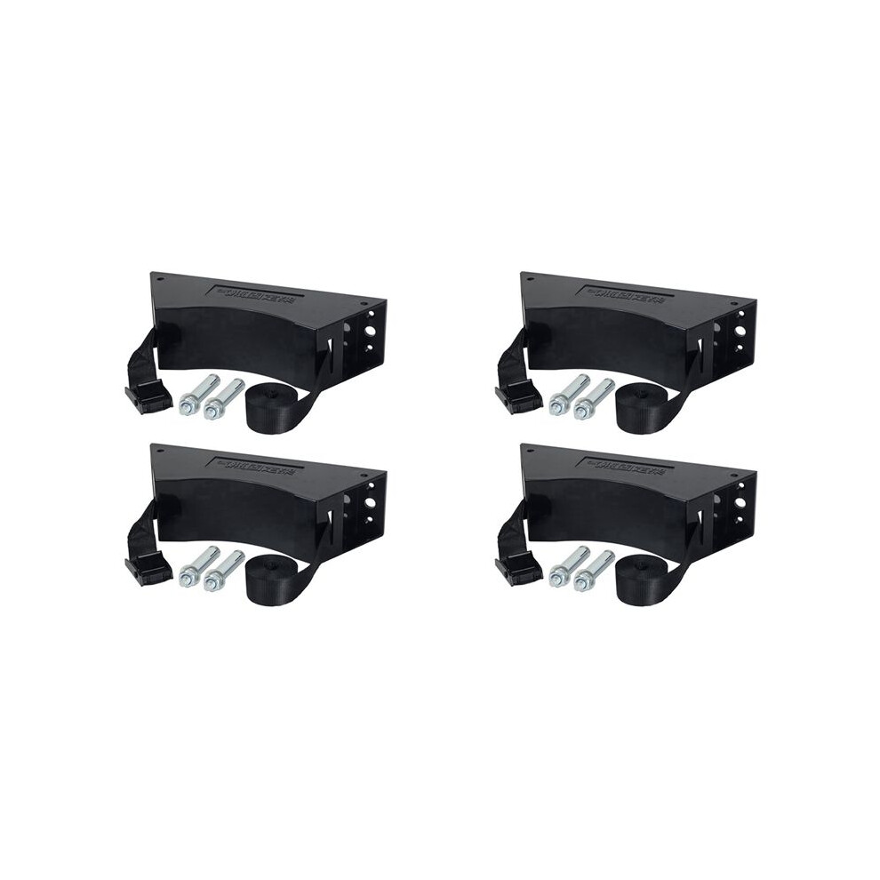 4Pcs Propane Tank Holder Propane Tank Mount Gas Cylinder Holder With Screws And Safety Chain Supported 4-12Inch (Black) 4712358185044