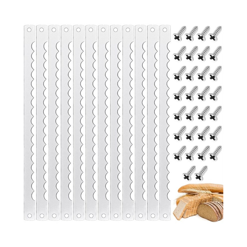 12Pcs Bread Bow Knife Blades Stainless Steel Replacement Blade With Screws For Cake Homemade Bread Cutting Wooden Knife 4713970134663