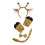 3/4PCS Polyester Giraffe Character Suit-Light color antlers 1
