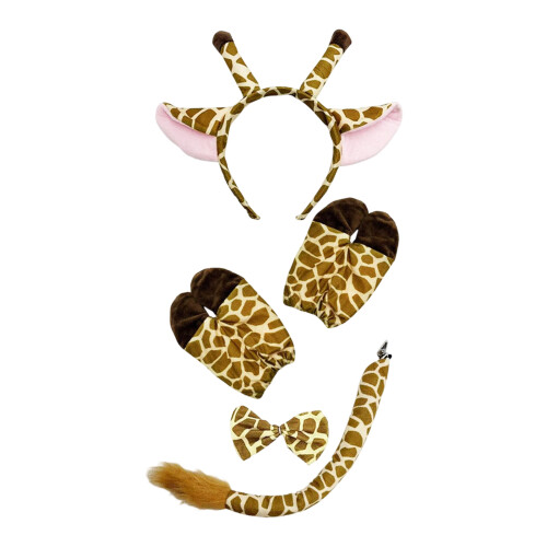3/4PCS Polyester Giraffe Character Suit-Light color antlers