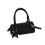 Sac à main élégant en PU de couleur unie, avec sangle-Noir 1
