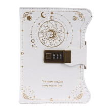 Retro-dagboek met cijferslot 360 pagina's hardcover-Wit