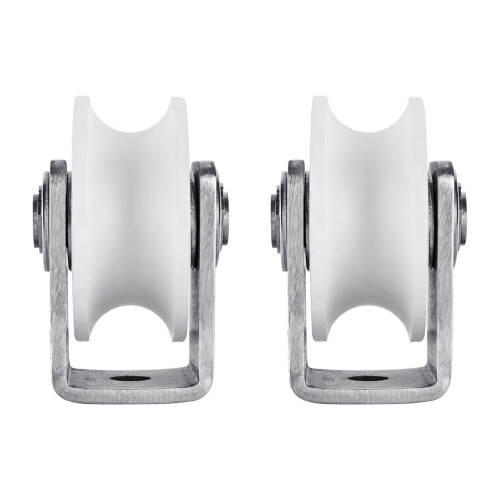 2Pcs Heavy Duty Quiet Nylon Rollers Wheel-48U type pulley 304