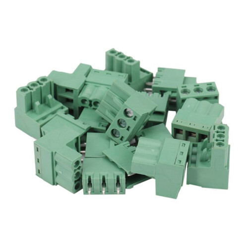 40Pcs 5.08mm Pitch 3Pin SCREW Plug-in PCB Bloque de Terminales Conector de ángulo Recto 2