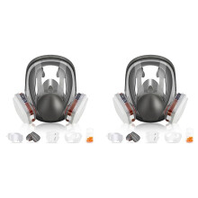 2X Full Face Respirator Mask, 19-In-1 6800 ÅTeranväNdbar Respirator Mask med Filter, Anti-Dimma, Perfekt för FäRg, Spray, Damm