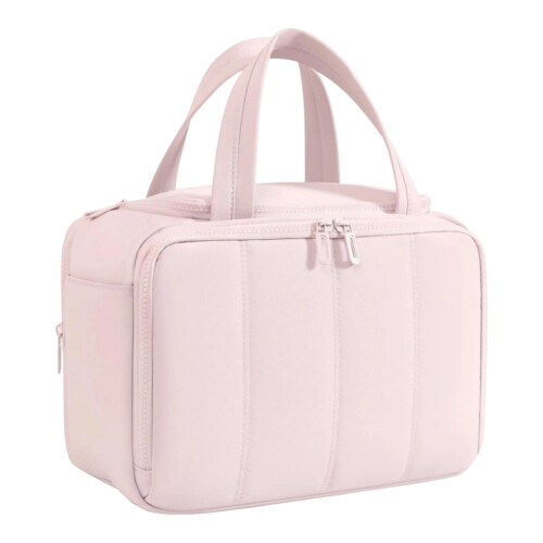 Large Capacity Makeup Bag with Compartment Portable-Pink