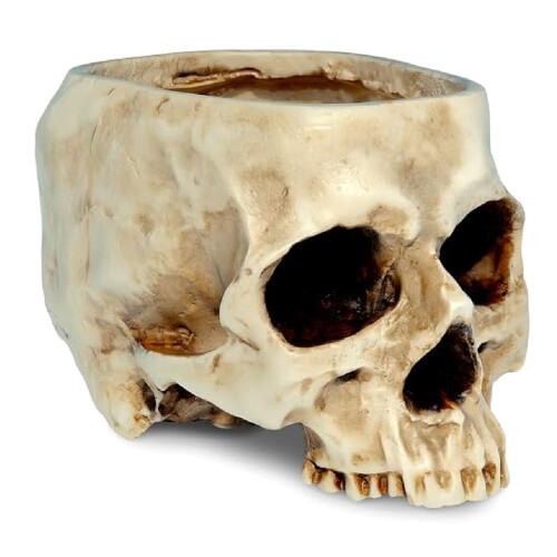 Creatieve bloemenhouder met skeletstructuur, ideaal voor-Wit