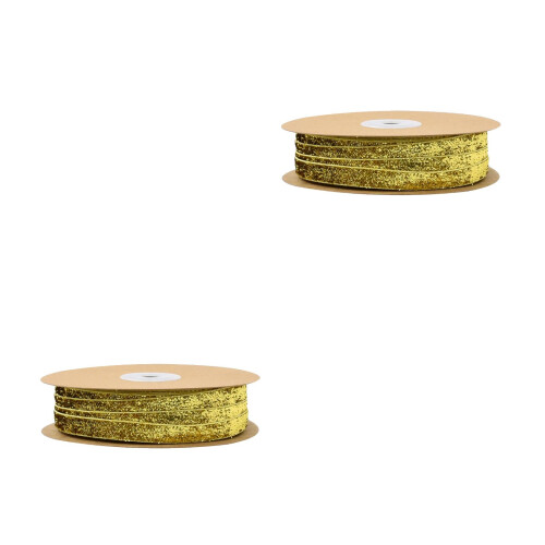2Rouleaux Ruban Décoratif Polyester Pour Cadeaux Mariage Fêtes