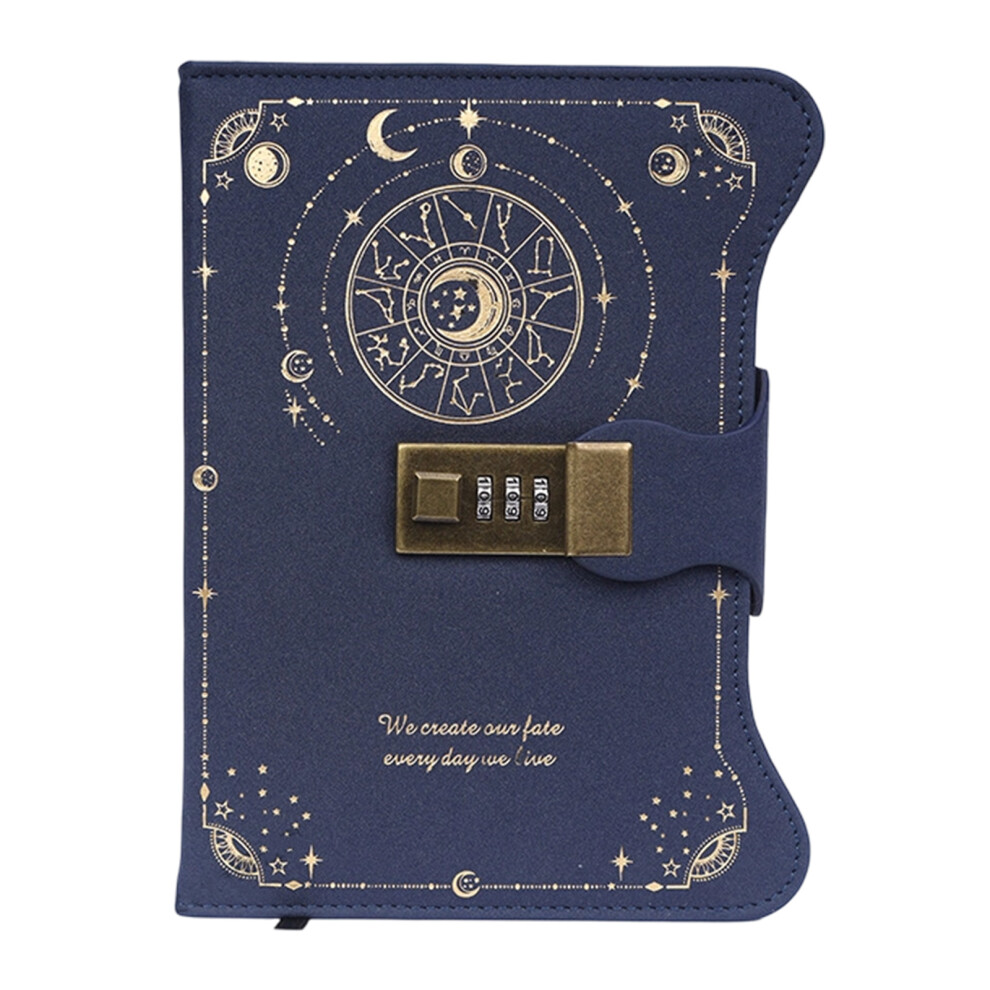 Hardcover Pu Journal 360 Pages Lined Ribbon Bookmarks For- Blue 7704001237498
