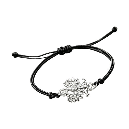Adjustable Wax Rope Bracelet Weaving Wrist Chain Bangle-Silver