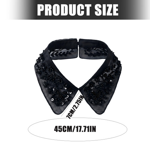 Delicate Embroidered False Collar Floral Design Beadwork Faux 2