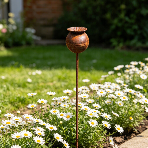 Gartenkunst, rostiges Finish, Eisen-Rasenornament, 1