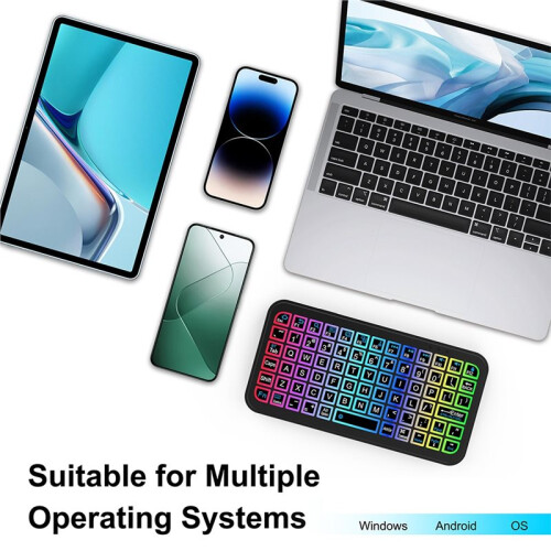 5.2 Keyboard RGB Backlit Ultra-Thin Wireless  Silent Keyboard for Windows Android IOS Tablet Phone Laptop 2