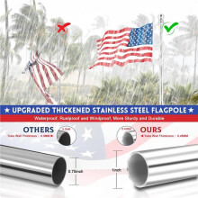Flag Pole for House,6 FT Stainless Steel ,Flag Pole Kit, 1In Rustproof Porch Flagpole for Outdoor Sport for Flag