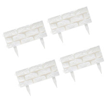 Bordure de jardin en plastique 4 pièces, panneaux de-Blanc