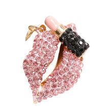 Porte-clés en alliage polyvalent avec strass brillants,-Rose