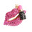 Porte-clés en alliage polyvalent avec strass-Rose rouge 1